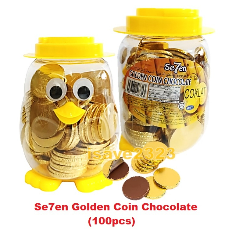 {BUY AT YOUR OWN RISK} Se7en Golden Coin Chocolate (100pcs) | Shopee ...