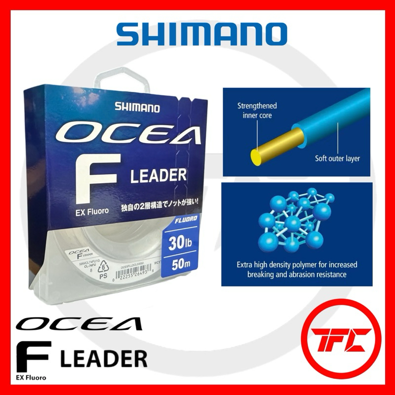 Basse De Ligne Fluorocarbone Shimano Ocea F EX - 50 M, 12 Lb, Claire, Neuve