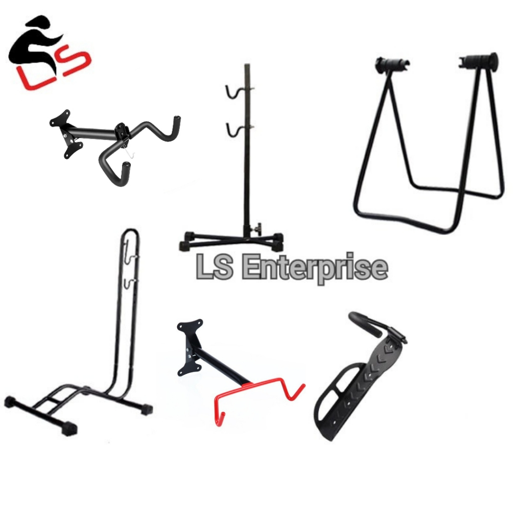 Bicycle Stand Parking Rack Storage Bike Repair Stand Rack 2 in 1 ...