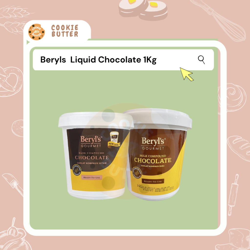 1kg Beryls Gourmet Compound Liquid Chocolate Beryls Coklat Cair