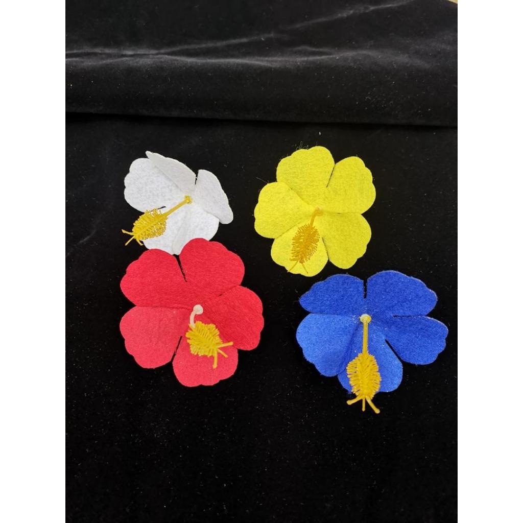 MERAH Red Artificial Raya Flower Felt/ Merdeka Raya Flower 7cm x 7cm ...