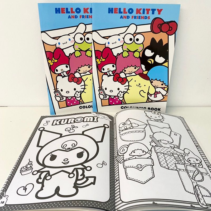 Sanrio Hello Kitty Friends Colouring Book For Kids To Color Cute