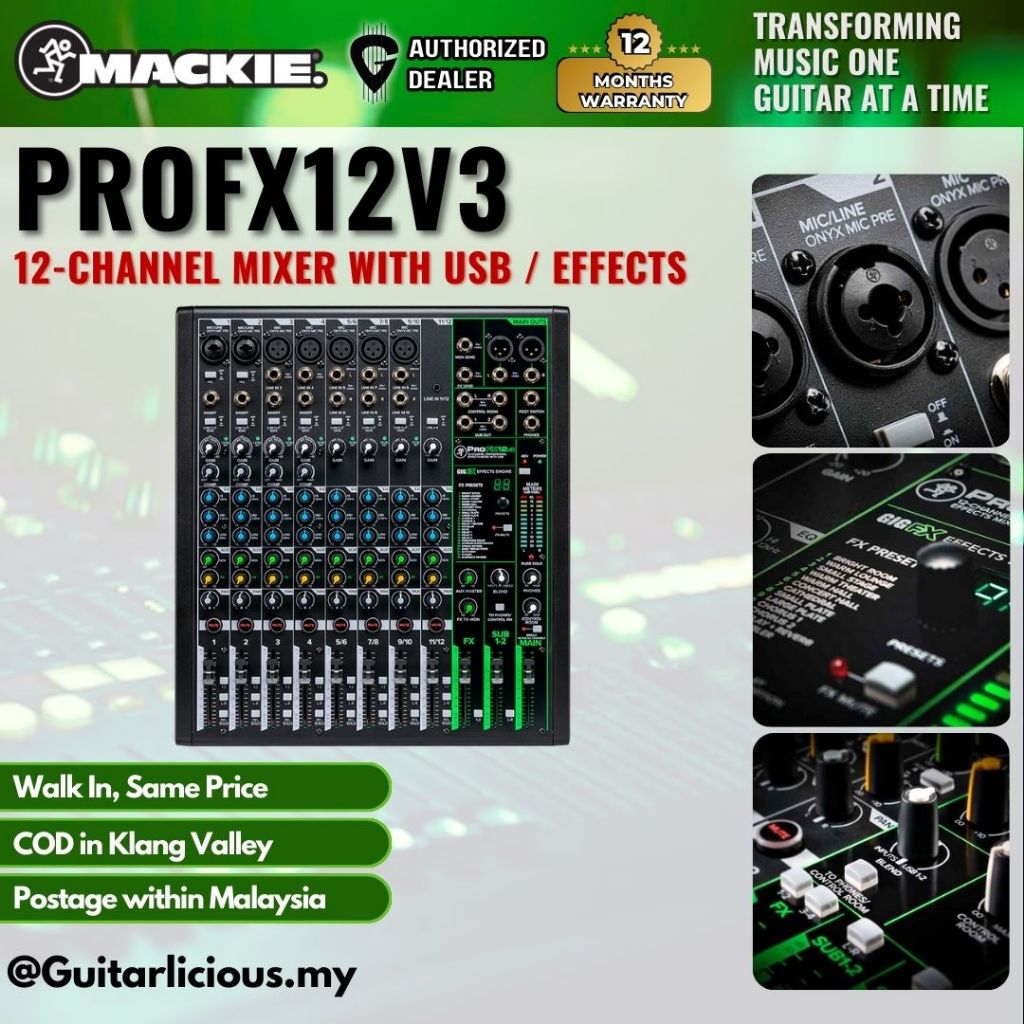Mackie ProFX12v3 12-channel Mixer with USB and Effects ( ProFX / ProFX ...