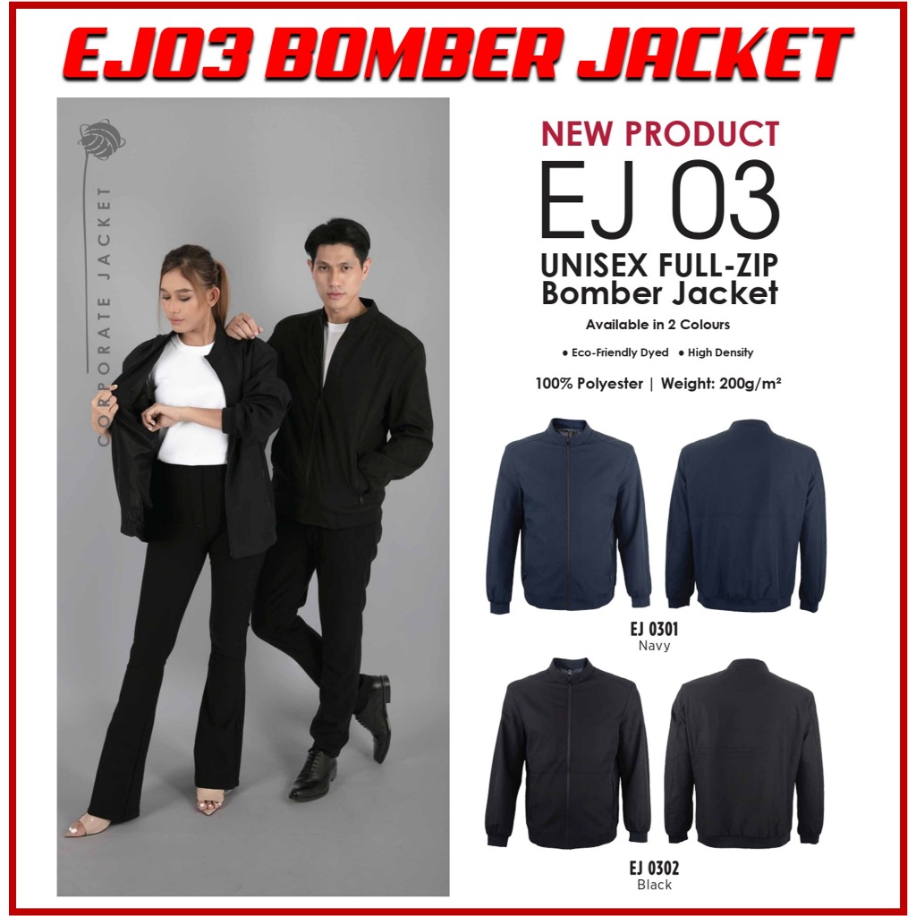 EJ03 BOMBER EXECUTIVE JACKET OFFICE JAKET BOMBER KORPORAT OREN SPORT SMART CASUAL Shopee Singapore