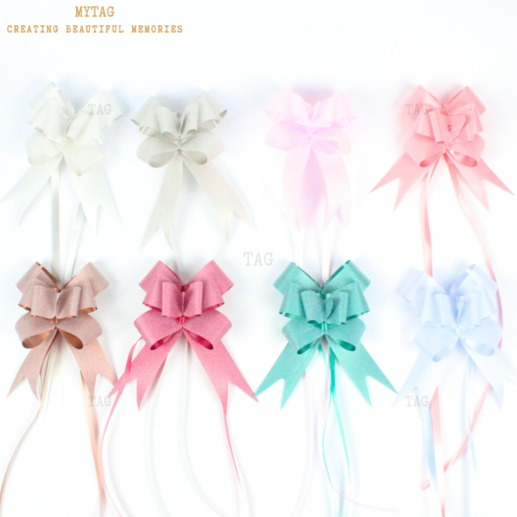 Pull Ribbon Flower Ribbon Bow Metallic Glitter Bunga Tarik Reben ...