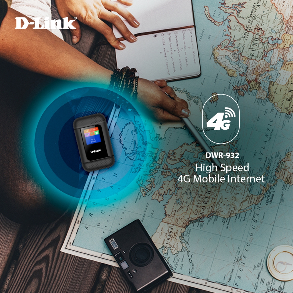 D-Link New Colour Screen DWR-932 D3 4G LTE Portable Mifi Wireless Modem ...