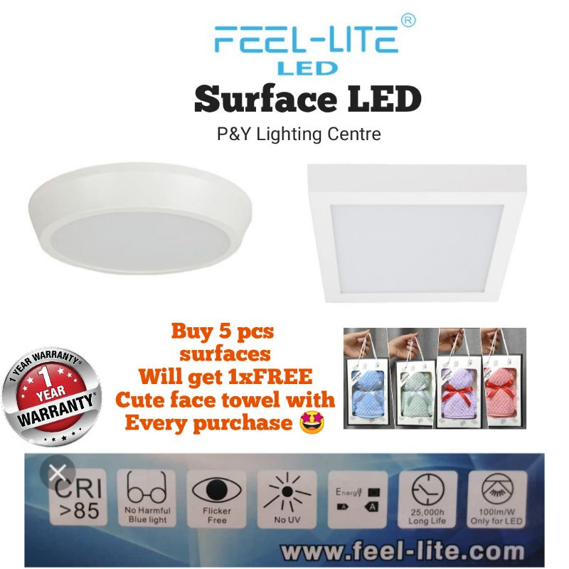 FEEL LITE SURFACE LED 18W, 30W DAYLIGHT | Shopee Singapore