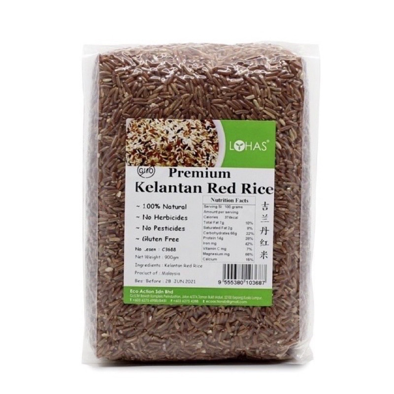 Lohas Kelantan Red Rice 900g 吉兰丹红米 | Shopee Singapore