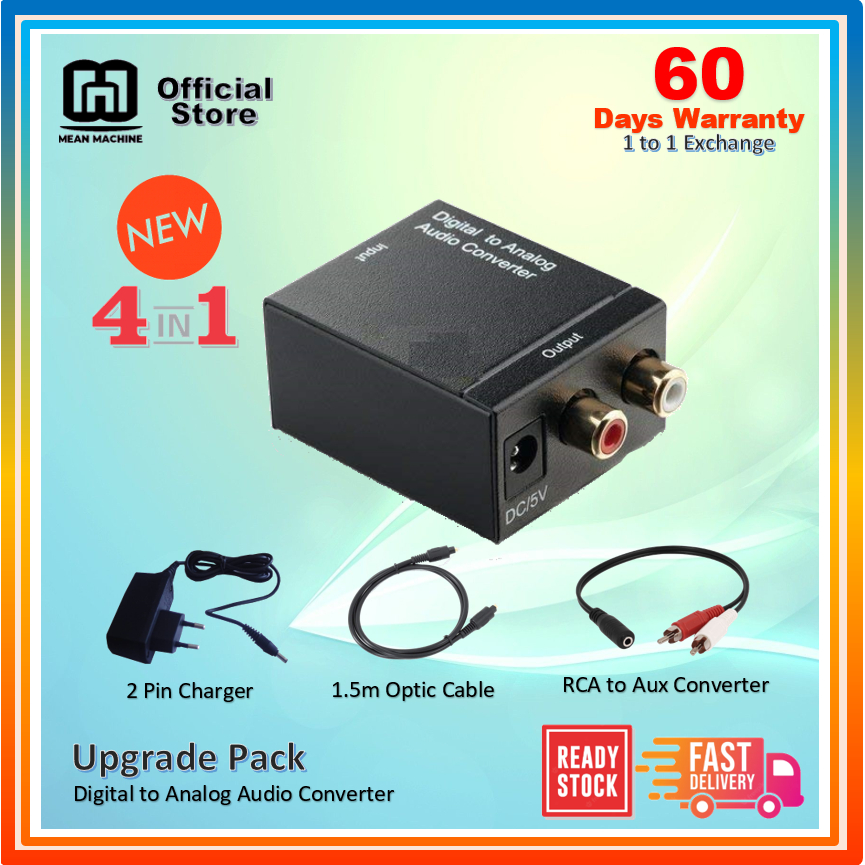 Digital Optical Coaxial Cable Fiber SPDIF Digital to Analog Audio