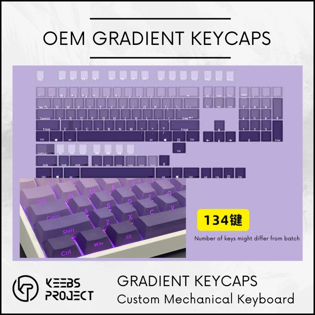 Gradient OEM PBT Shinethru keycaps | 134 keys | Dye-Sub | Gradient ...