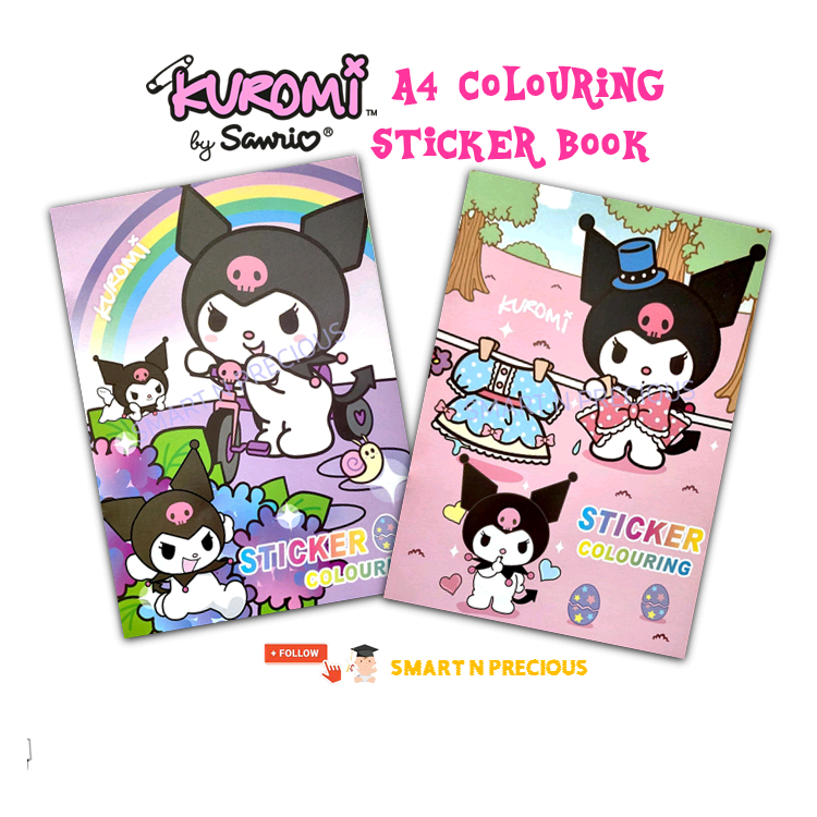 Kuromi Sanrio Activity Colouring Sticker Book A4 for Kids Boys Girls ...