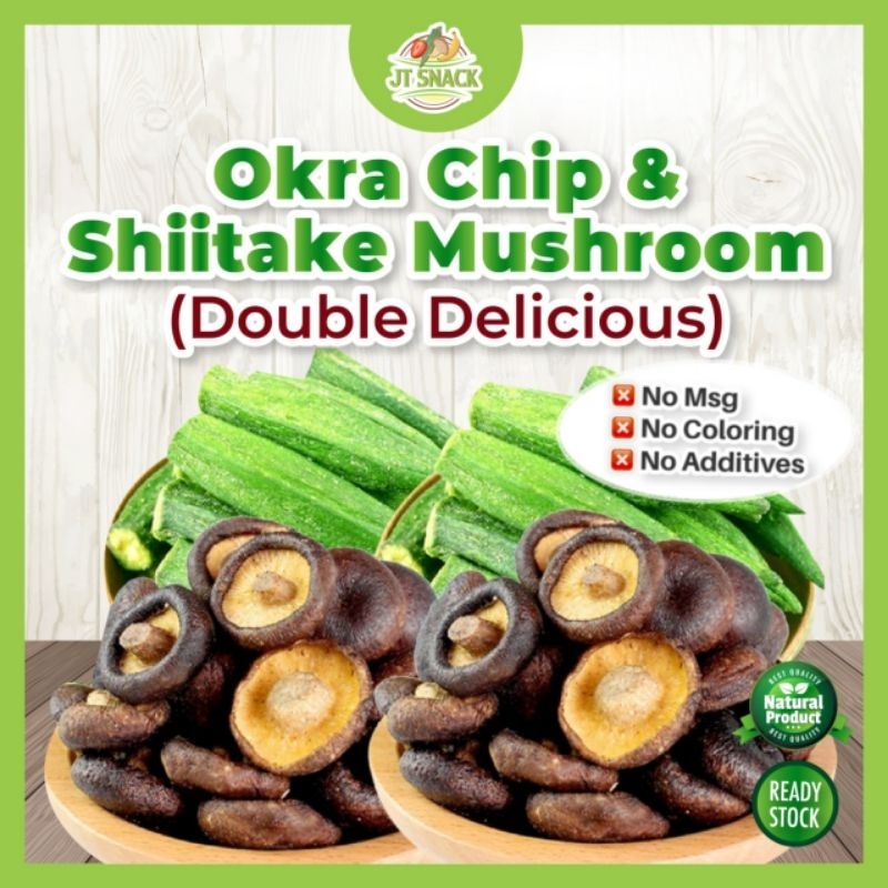 【50g 100g】vegetarian Dried Okra Chip Dried Mushroom Chips Dried