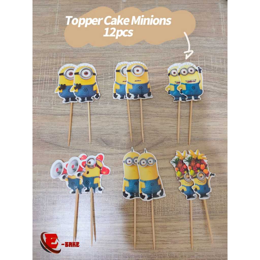 CARTOON TOPPER SET 12 PCS |MINIONS | PCT528 | Shopee Singapore
