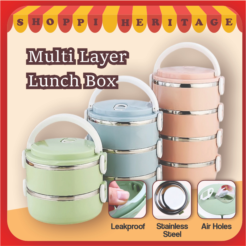 Premium Multi Layer Stainless Steel Lunch Box Bekas Makanan Mangkuk