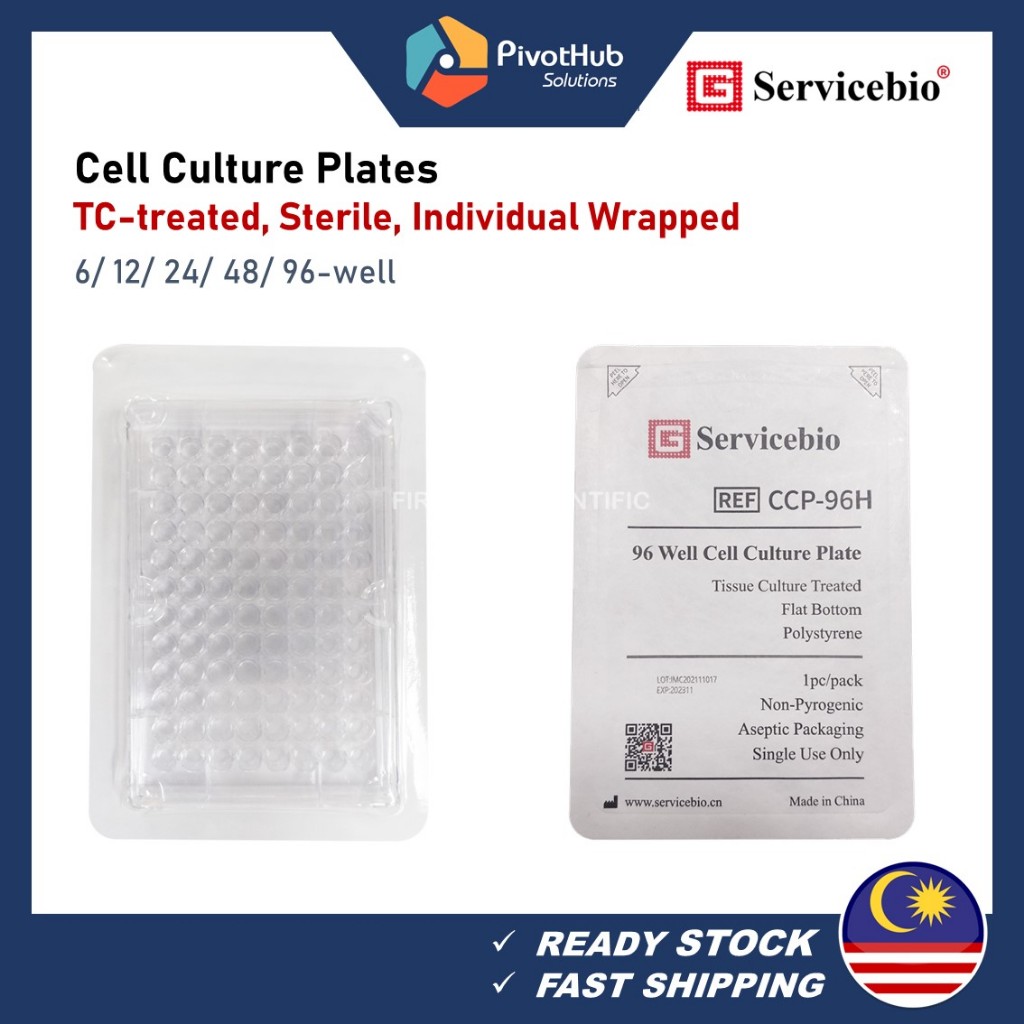 SERVICEBIO Cell and Tissue Culture Plates, 6/12/24/48/96 well, Sterile ...