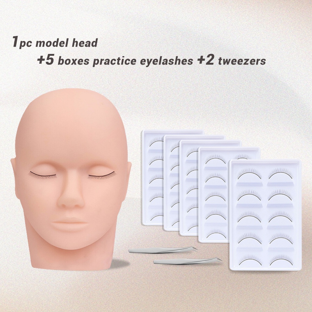 Mannequin Head Eyelash Extensions Maniquin Massage Practice Silicone