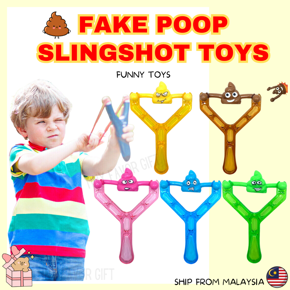 Funny smiley Poop Emoji Slingshot Toy for Kids Sticky Mini Slingshot ...