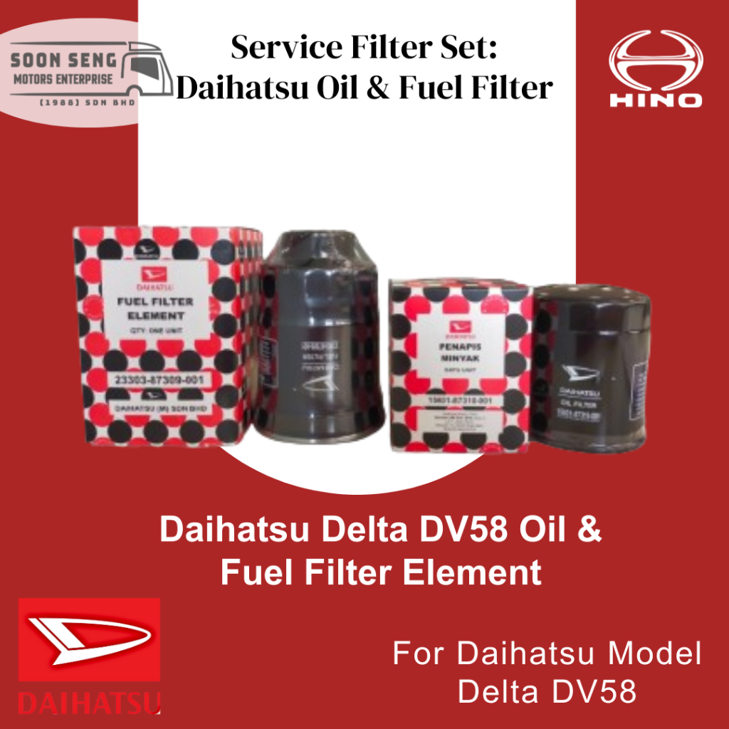 DAIHATSU DELTA DV58 SERVICE SET//OIL FILTER ELEMENT//FUEL FILTER ...