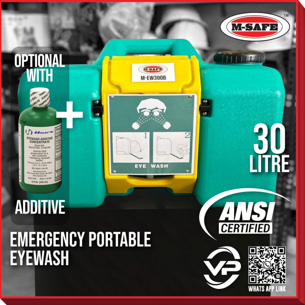 MSAFE MEW300B EMERGENCY PORTABLE 30 LITER EYE WASH OPTIONAL HAWS