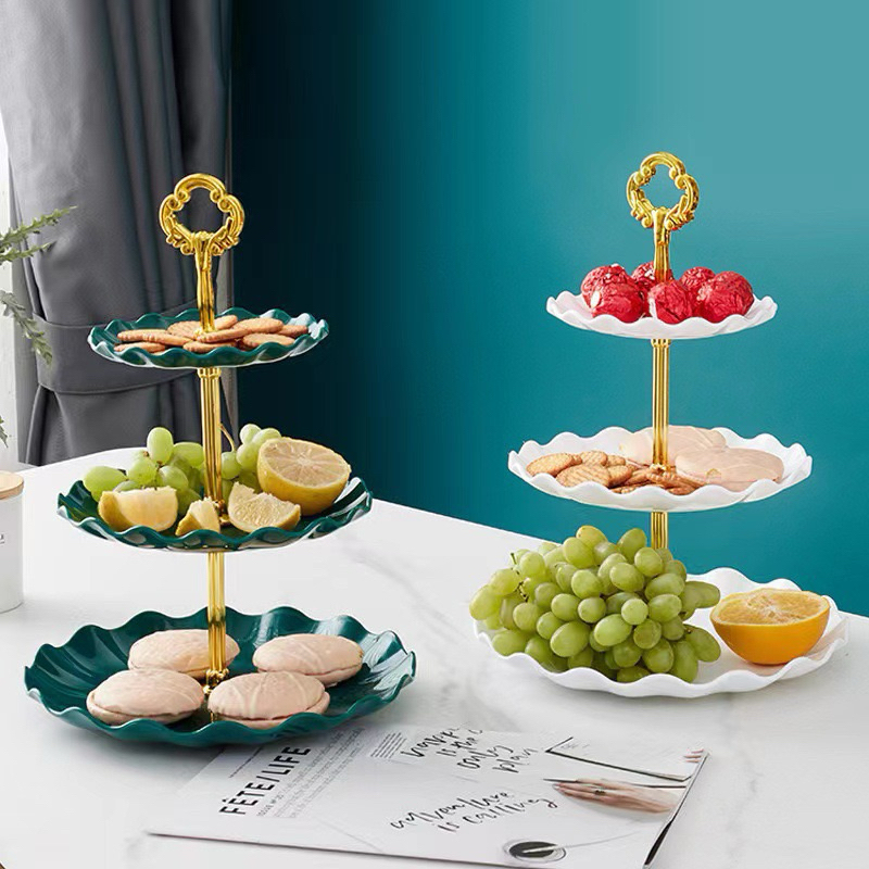 PINGGAN RAYA Set Pinggan 3 layers Plastic fruit plate snack plate ...
