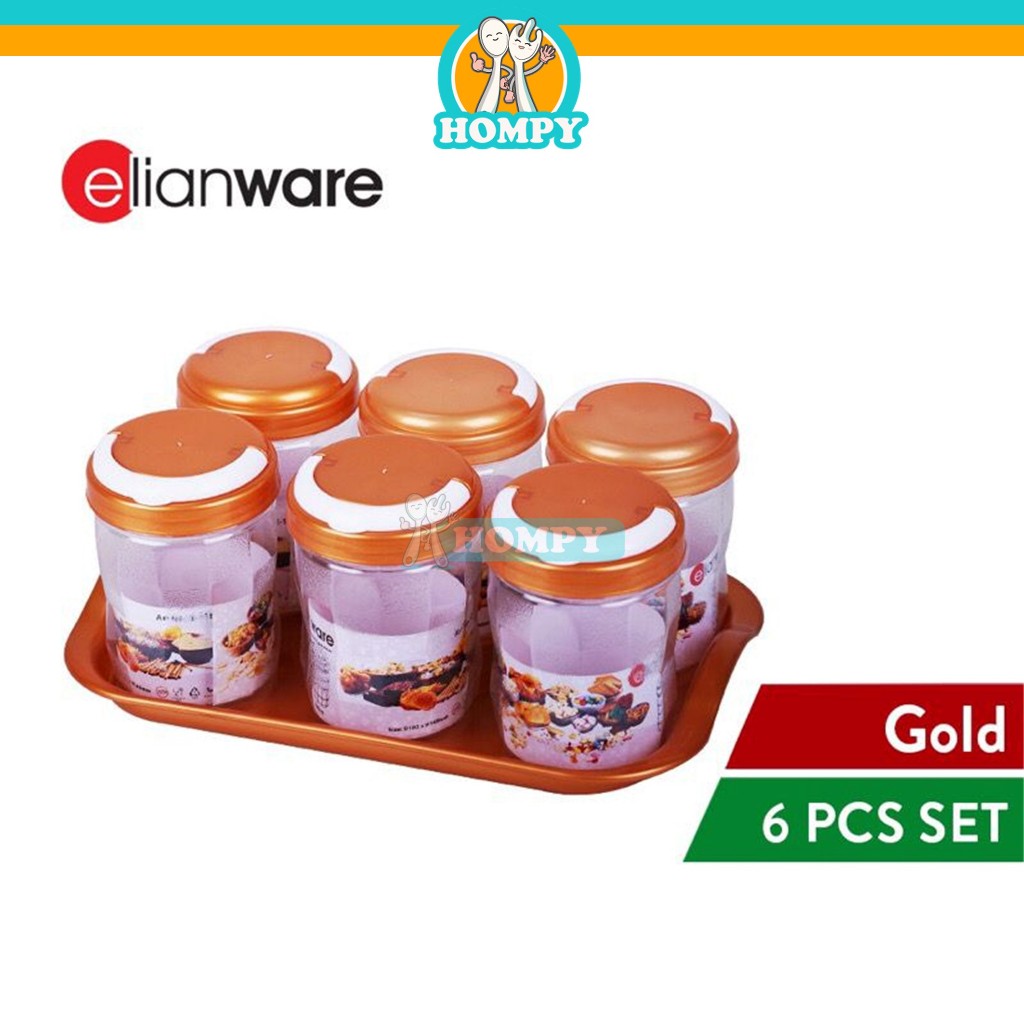 ELIANWARE Edisi Raya Round Snacks Candy Container with Tray Bekas Kuih ...