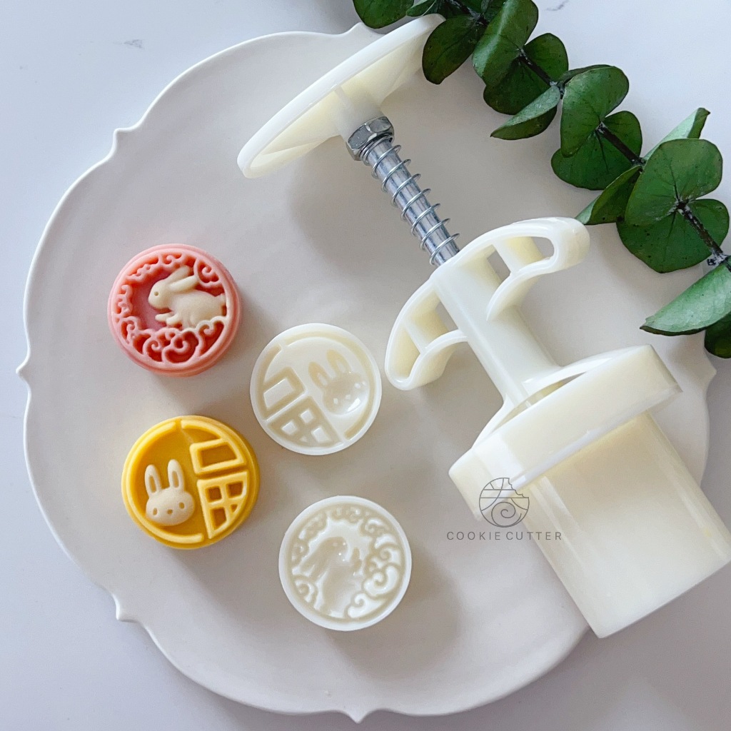 2024 NEW 30G CLOUD RABBIT / FU RABBIT 2PCS MOONCAKE PLUNGER MOULD SET ...