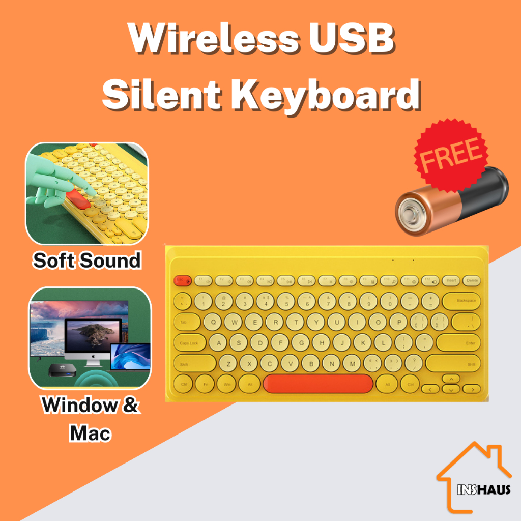 BOW MK221 Wireless Keyboard | USB Wireless | Silent Keyboard | Compact ...