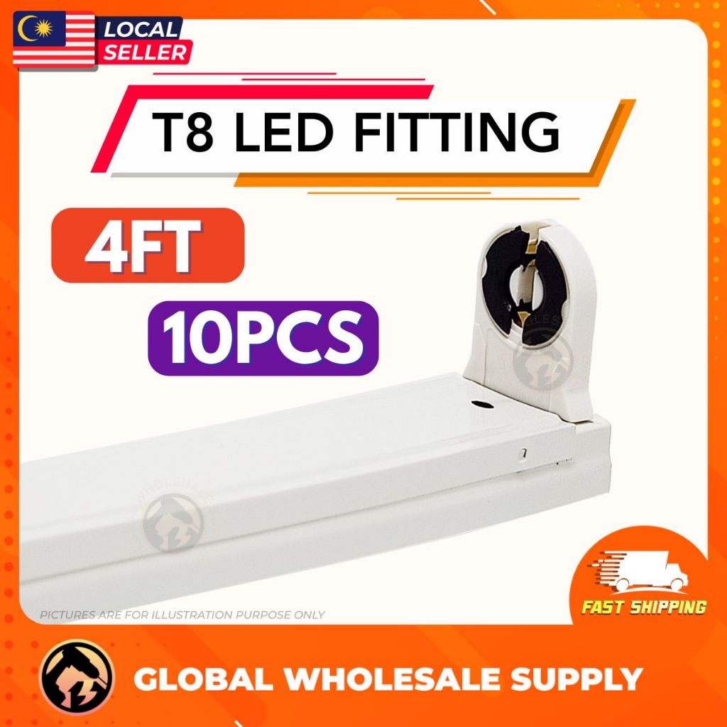 10PCS T8 4 Feet LED Tube Fitting LED Single Casing Slim Design T8 Tubes ...
