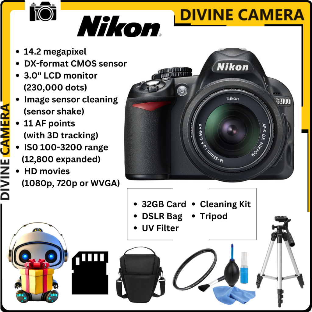 Nikon D3100 Digital Camera DSLR 18-55mm/18-105mm | Shopee Singapore