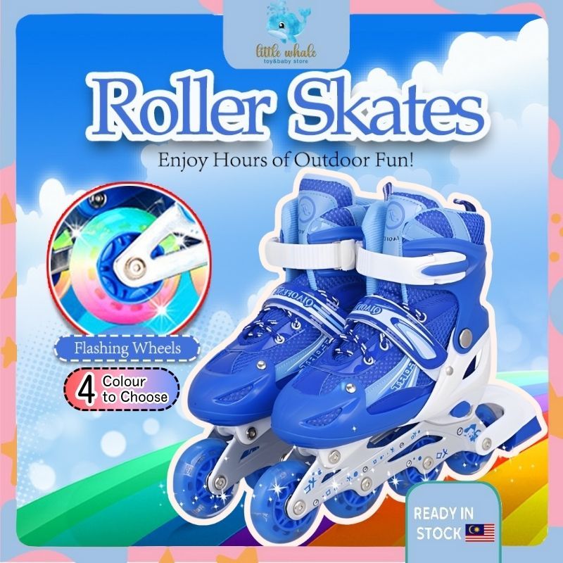 Kids Inline Skates Roller Skate Shoes light skate shoe Kasut Roda Budak