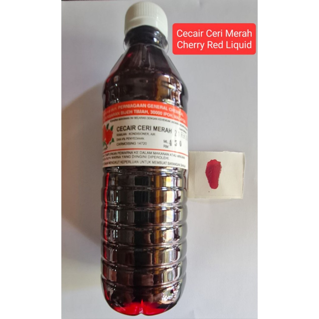 Cecair Ceri Merah Tua Cecair Ceri Merah Cherry Red Liquid 450GM ...