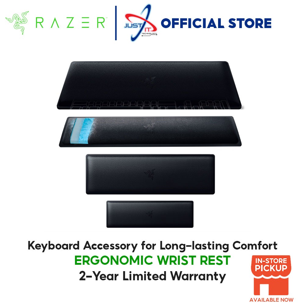 RAZER ERGONOMIC WRIST REST - KEYBOARD ACCESSORY FOR LONG LASTING ...