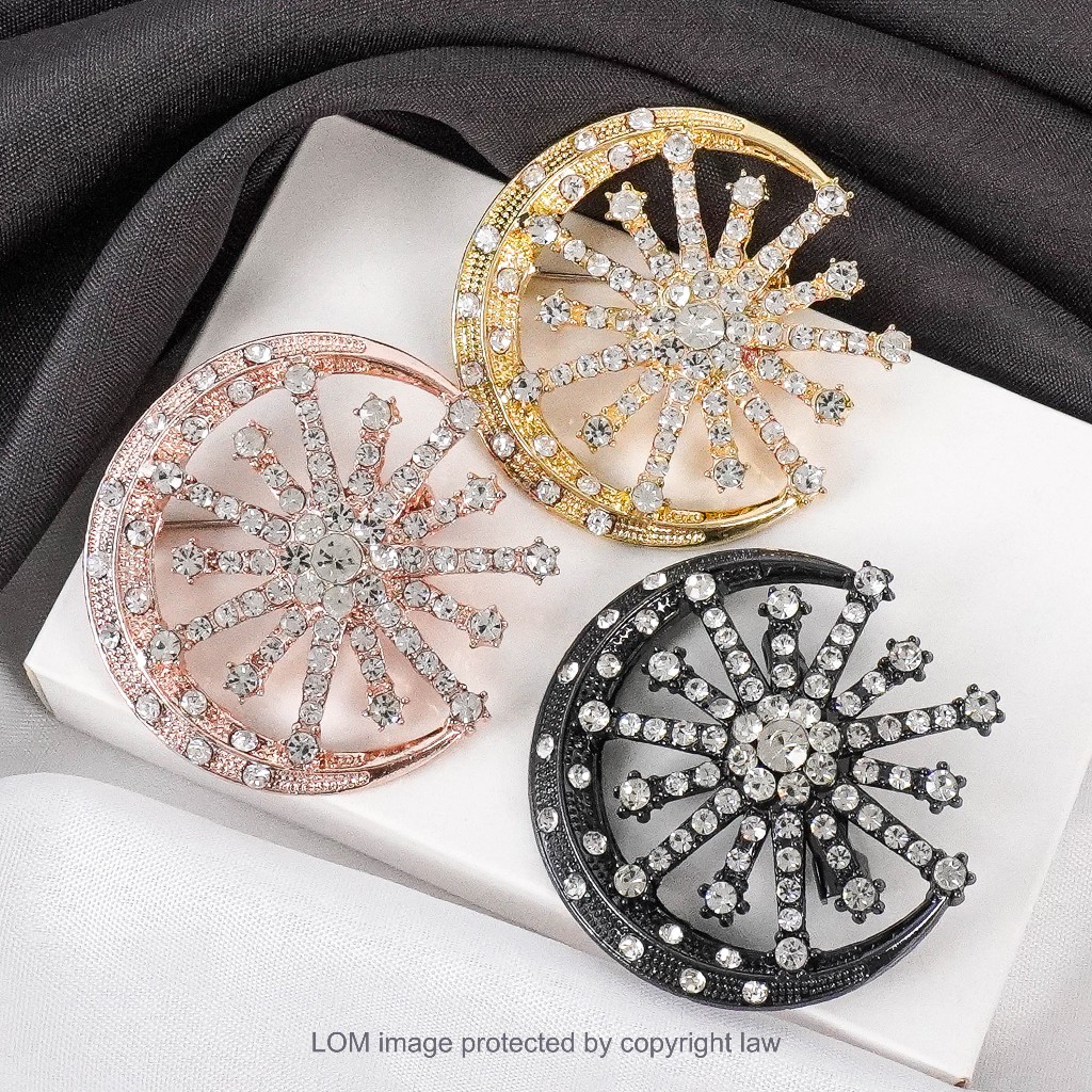 Brooch Brooch Dokoh Songkok 1Pc Crescent Moon Star Pin Tanjak