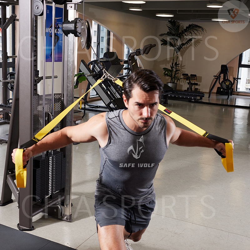 Long Strap Cable Attachment (pair) Handle Stirrup Grip Chest Pec