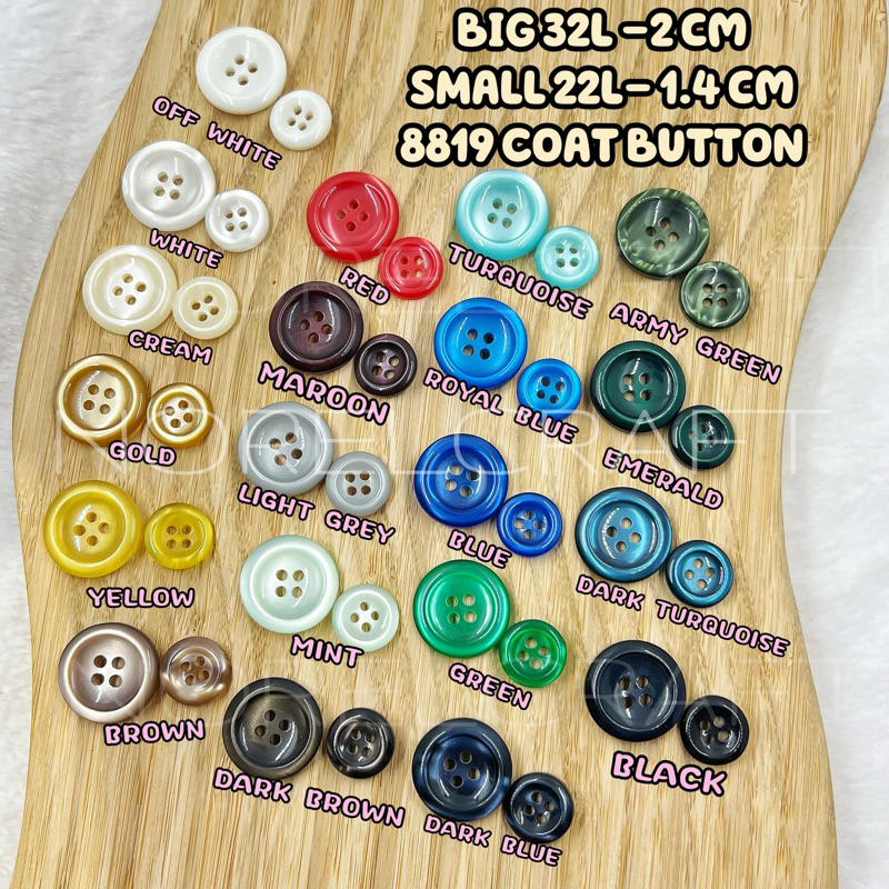 12PCS [8819] BUTTON COAT/ BUTANG KOT/ BUTANG LARGE & SMALL SIZES/BUTANG ...