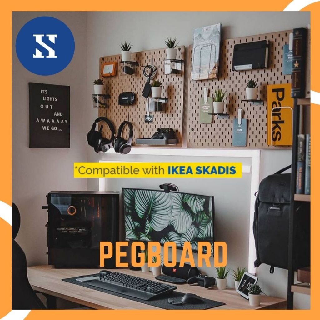 KAYYUKI Wh Pegboard Combination Kit, Pegboards And Accessories Modular Hanging For Wall Organizer,Suitable For Wall Storage, Arts And Crafts