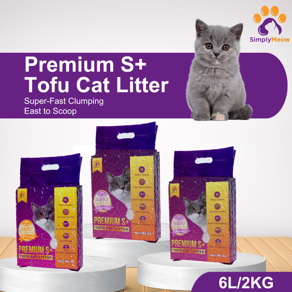 4 PACKS BUNDLE Local Brand SIMPLY MEOW Premium Mixed Super Clumping Cat Litter Tofu Pasir Kucing Tofu Litter Cat T