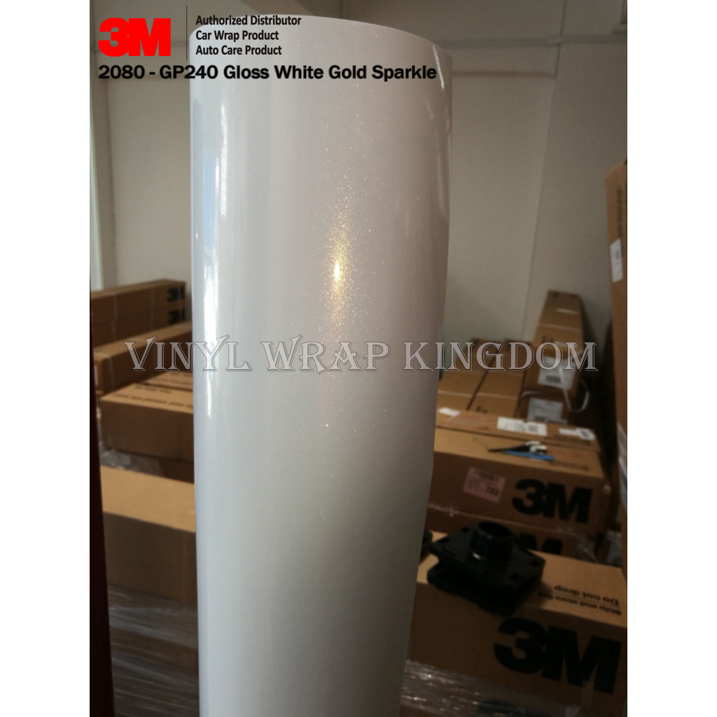 3M Wrap Film 2080 GP240 Gloss White Gold Sparkle Premium High