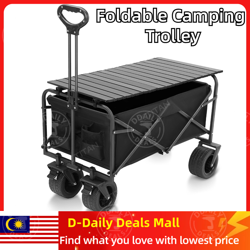 Shocking 150KG Outdoor Wagon Trolley Camping Trolley Foldable Cart Tool