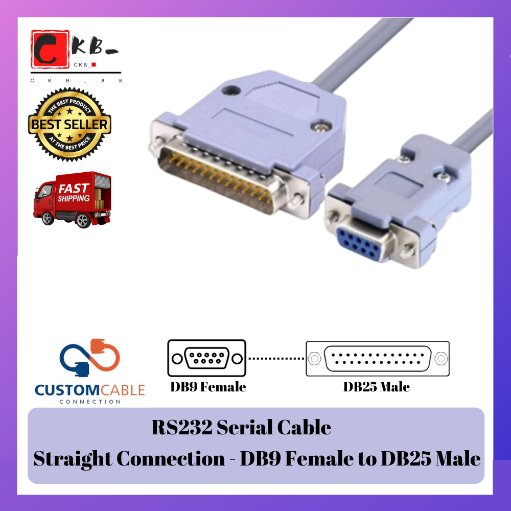 Customize Serial Cable Rs232 Straight Full Connection ( Db9 Male To Db9 