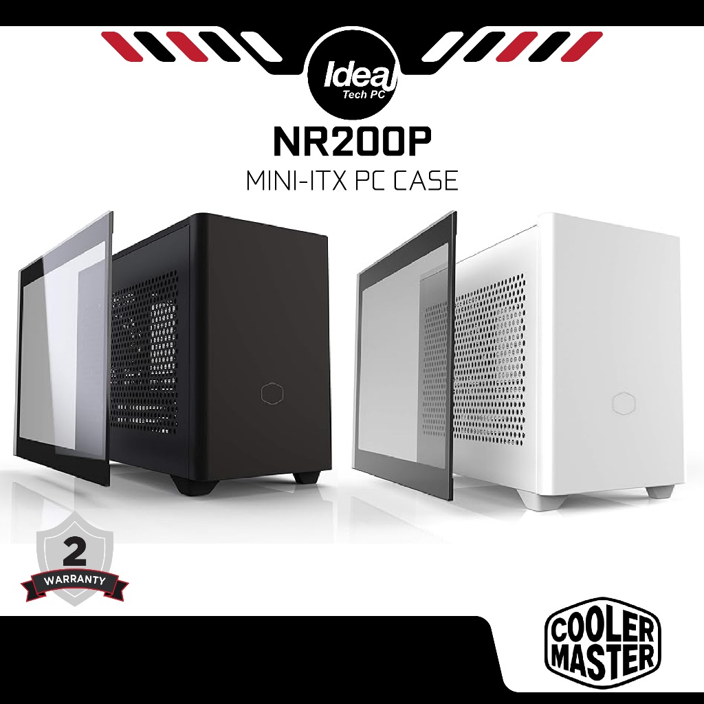 Cooler Master NR200P White SFF Small Form Factor Mini-ITX Case, Tempered  Glass or Vented Panel, Vertical Mounting GPU, PCI Riser Cable, Triple-Slot