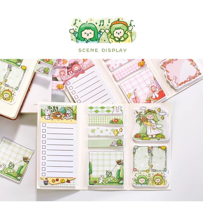 Stationery 160 Pcs Kawaii Post Sticky Notes Cute Adhesive Memo Pad ...