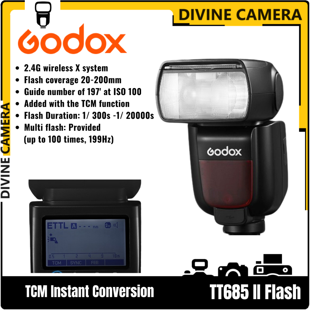 GODOX TT685II Flash Speedlight Camera Flash E-TTL High-Speed Sync For ...