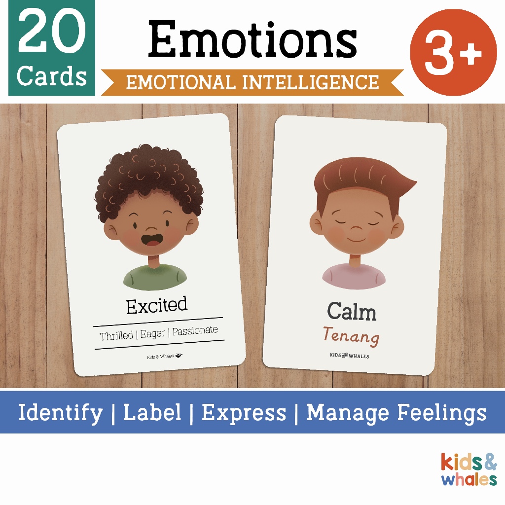 20 Cards - Kad Emosi - Feelings and Emotions Flashcards - Educational ...