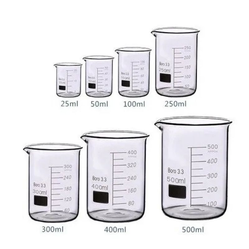 25ml to 1000ml Low Form High Borosilicate Glass Beaker Chemistry ...