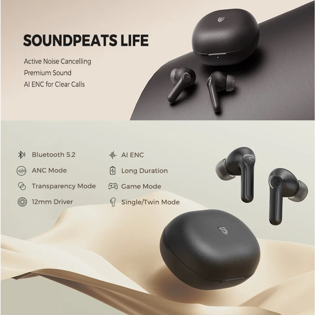 SoundPEATS Life Lite Bluetooth 5.3 True Wireless Earbuds with Dual Mic ...