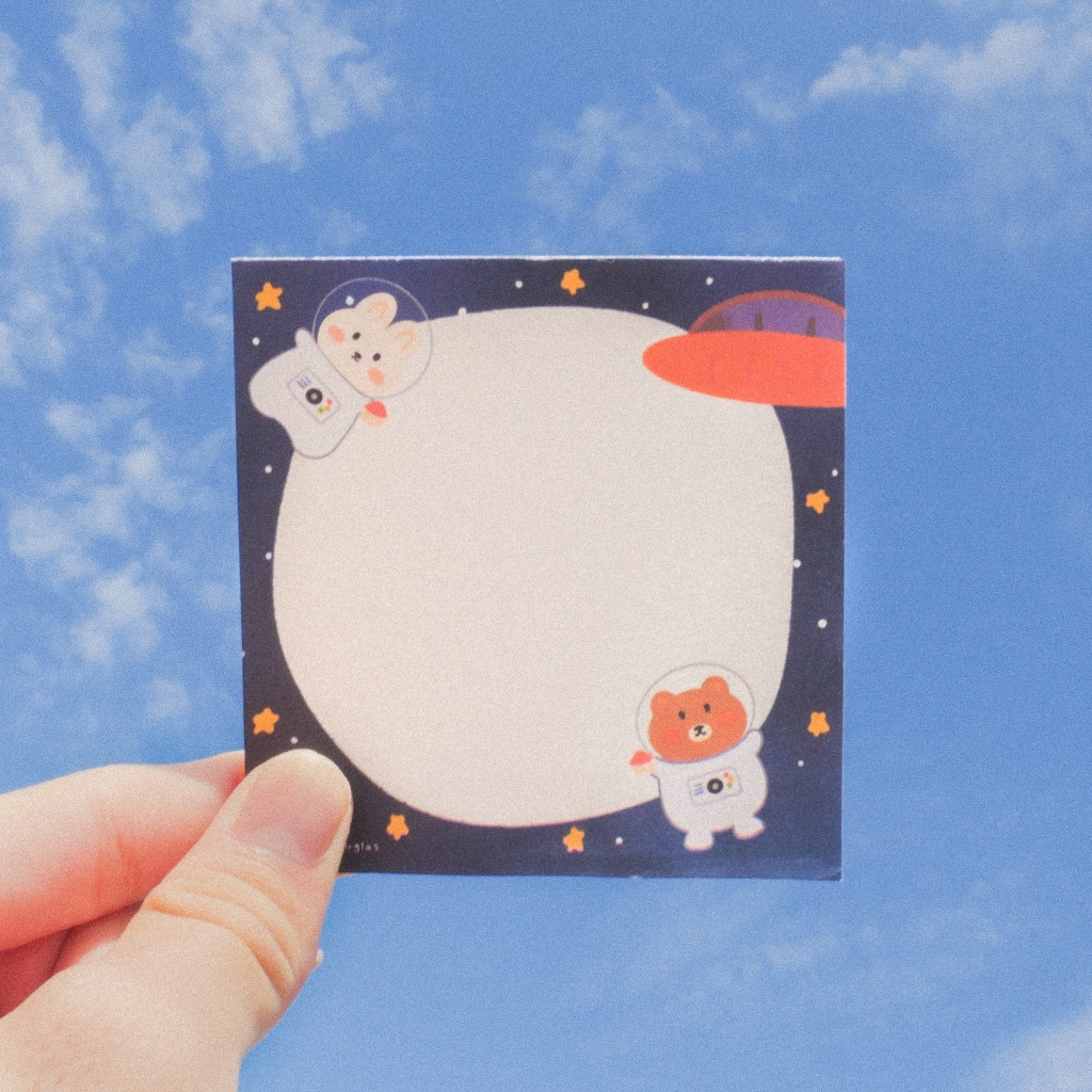 Hewo and Mingo In Space Memopad (doodlesbydouglas) | Shopee Singapore
