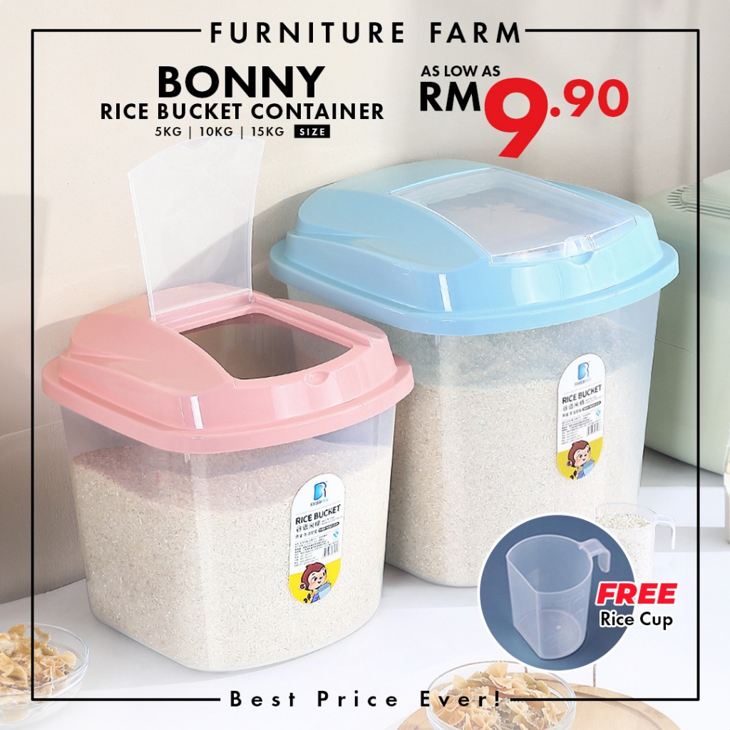 F&f: Used rice BONNY/rice bucket /rice dispenser/rice storage/rice Box ...