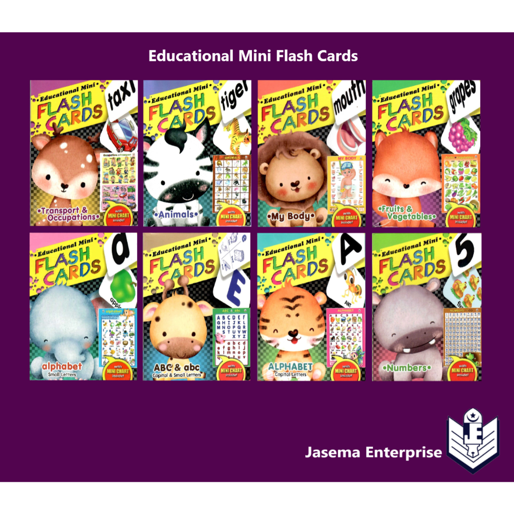 Educational Mini Flash Cards Numbers Alphabet Abc And Abc My Body