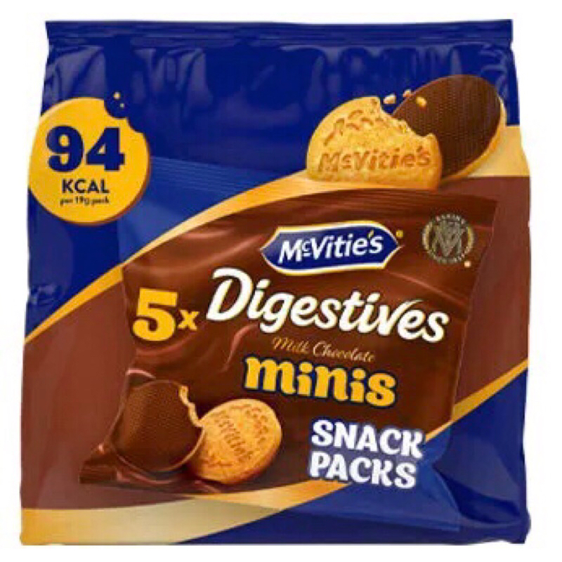 McVitie's Digestives Milk Chocolate Biscuits Minis Snack Pack 5s ...